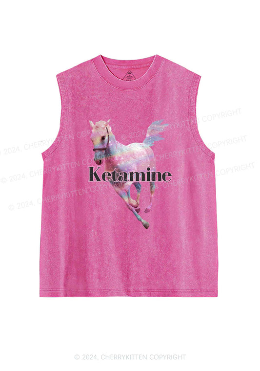 Pink Horse Y2K Washed Tank Cherrykitten