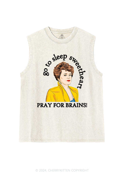 Pray For Brains Y2K Washed Tank Cherrykitten