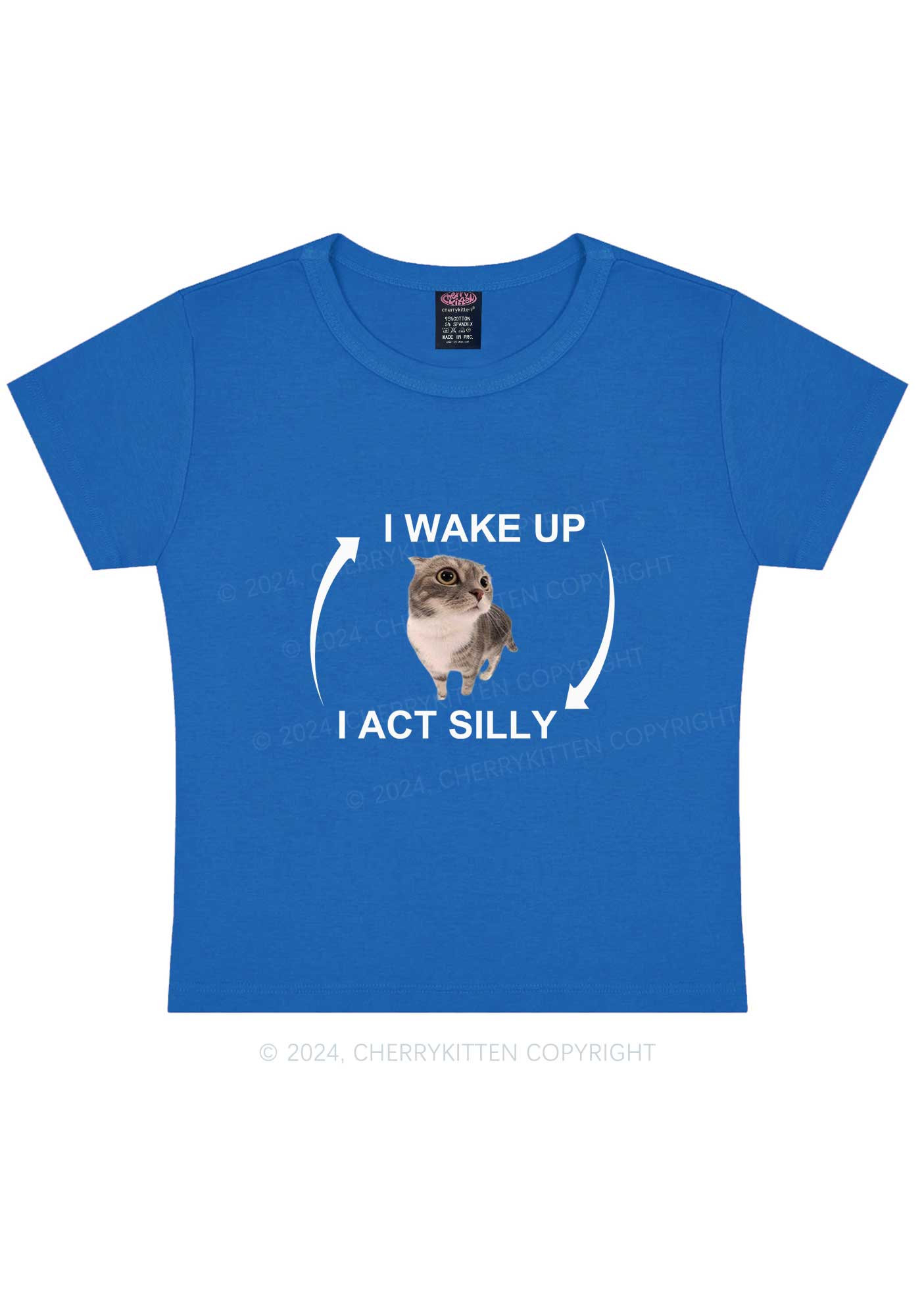 Wake Up Act Silly Y2K Baby Tee Cherrykitten