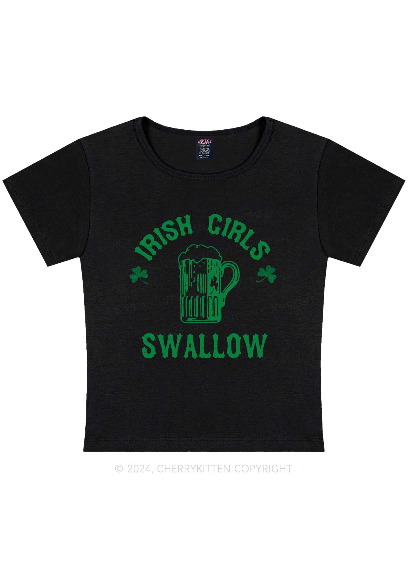 Irish Girls Swallow St Patricks Y2K Baby Tee Cherrykitten