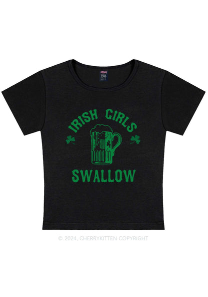 Irish Girls Swallow St Patricks Y2K Baby Tee Cherrykitten