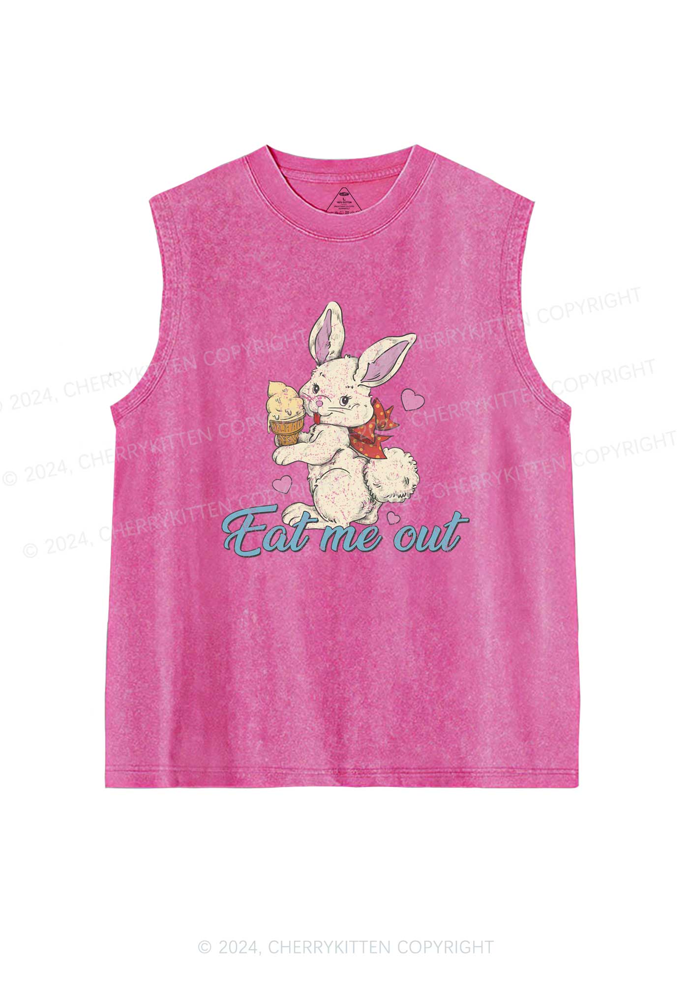 Eat Me Out Bunny Y2K Washed Tank Cherrykitten