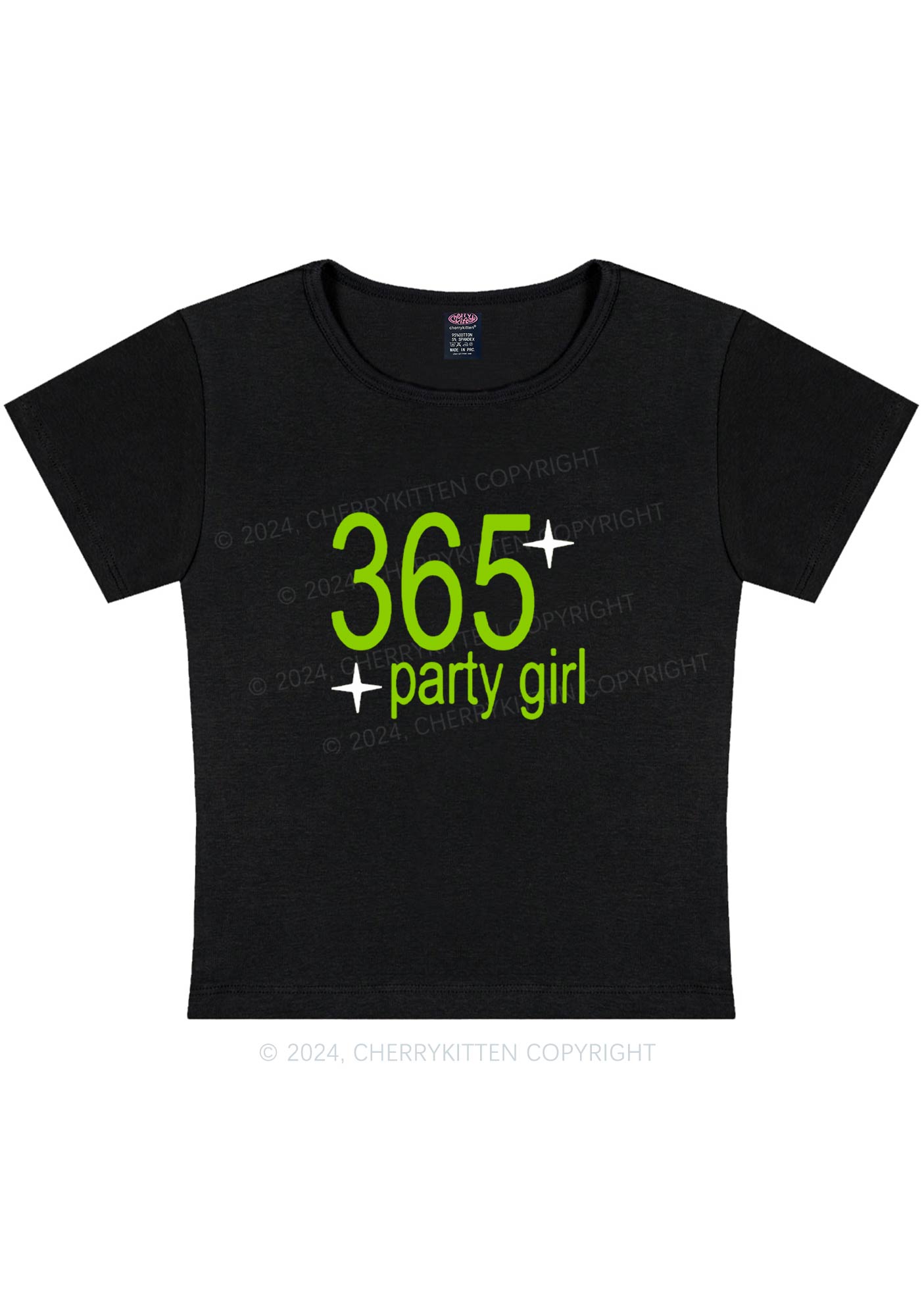 Party Girl Y2K Baby Tee Cherrykitten