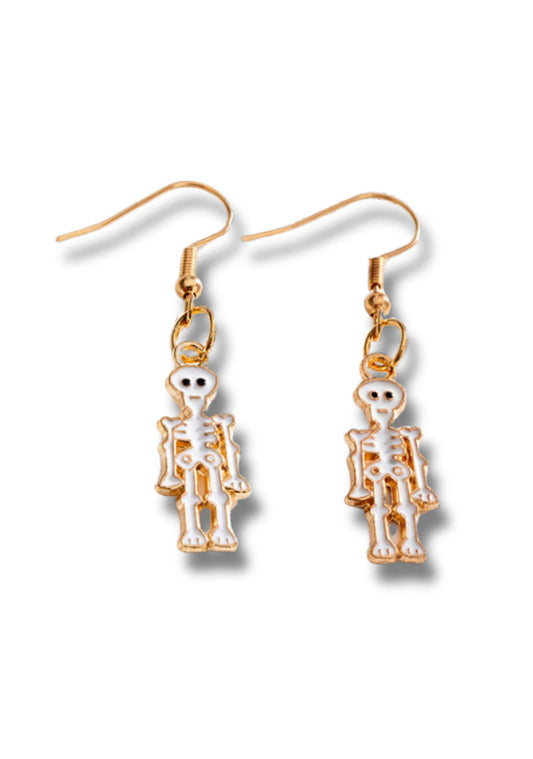 Halloween White Skull Y2K Earrings Cherrykitten