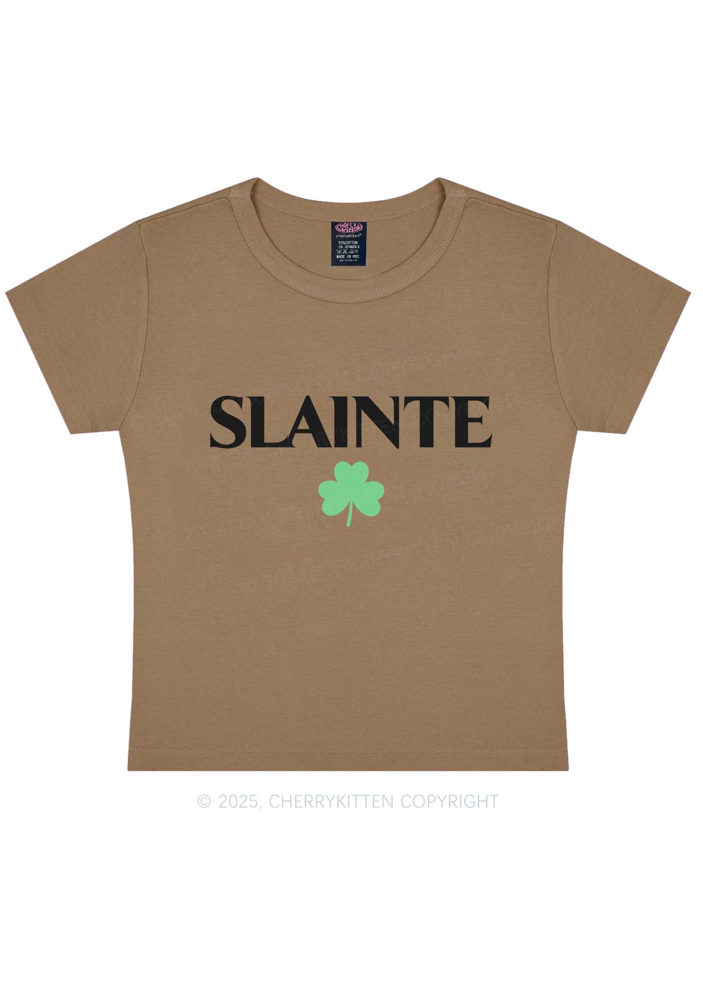 Slainte St Patricks Y2K Baby Tee Cherrykitten