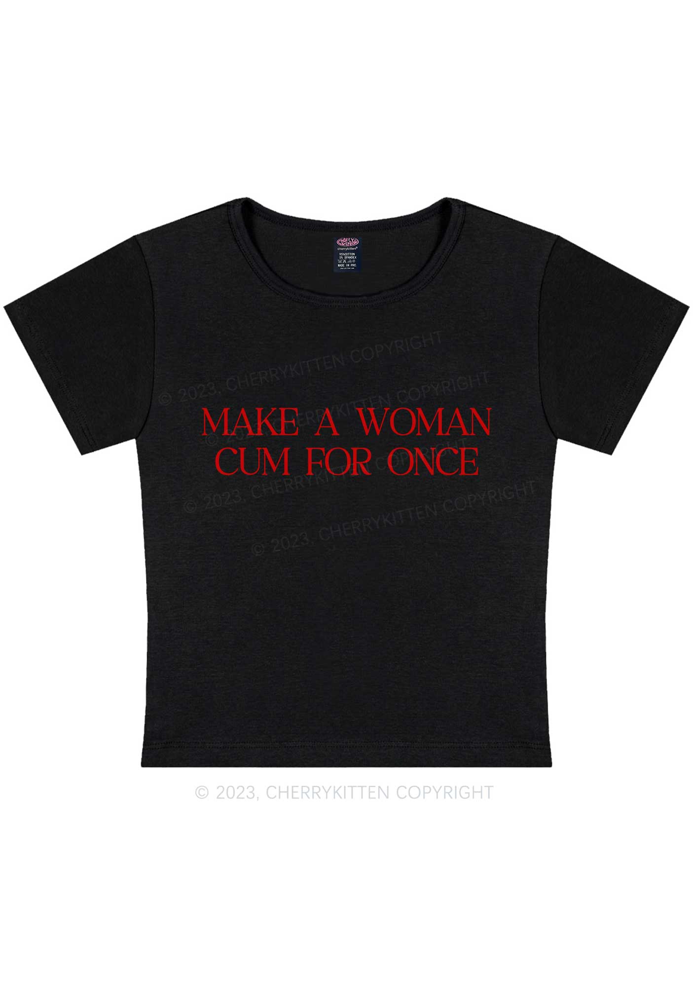 Curvy Make A Woman Come Y2K Baby Tee Cherrykitten