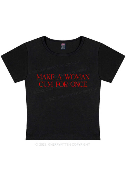 Curvy Make A Woman Come Y2K Baby Tee Cherrykitten