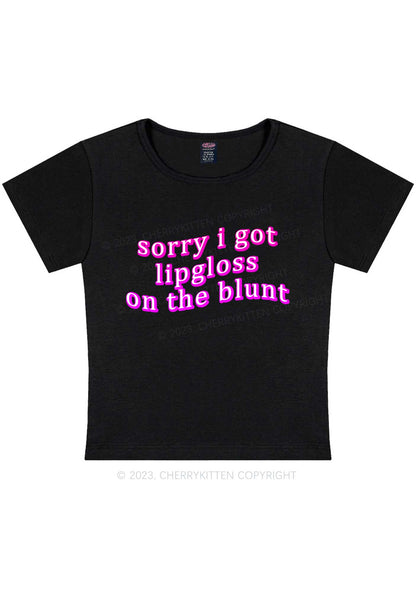 Curvy Lipgloss On The Blunt Y2K Baby Tee Cherrykitten