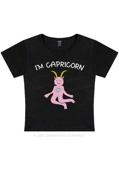 Curvy I'm Capricorn Y2K Baby Tee Cherrykitten