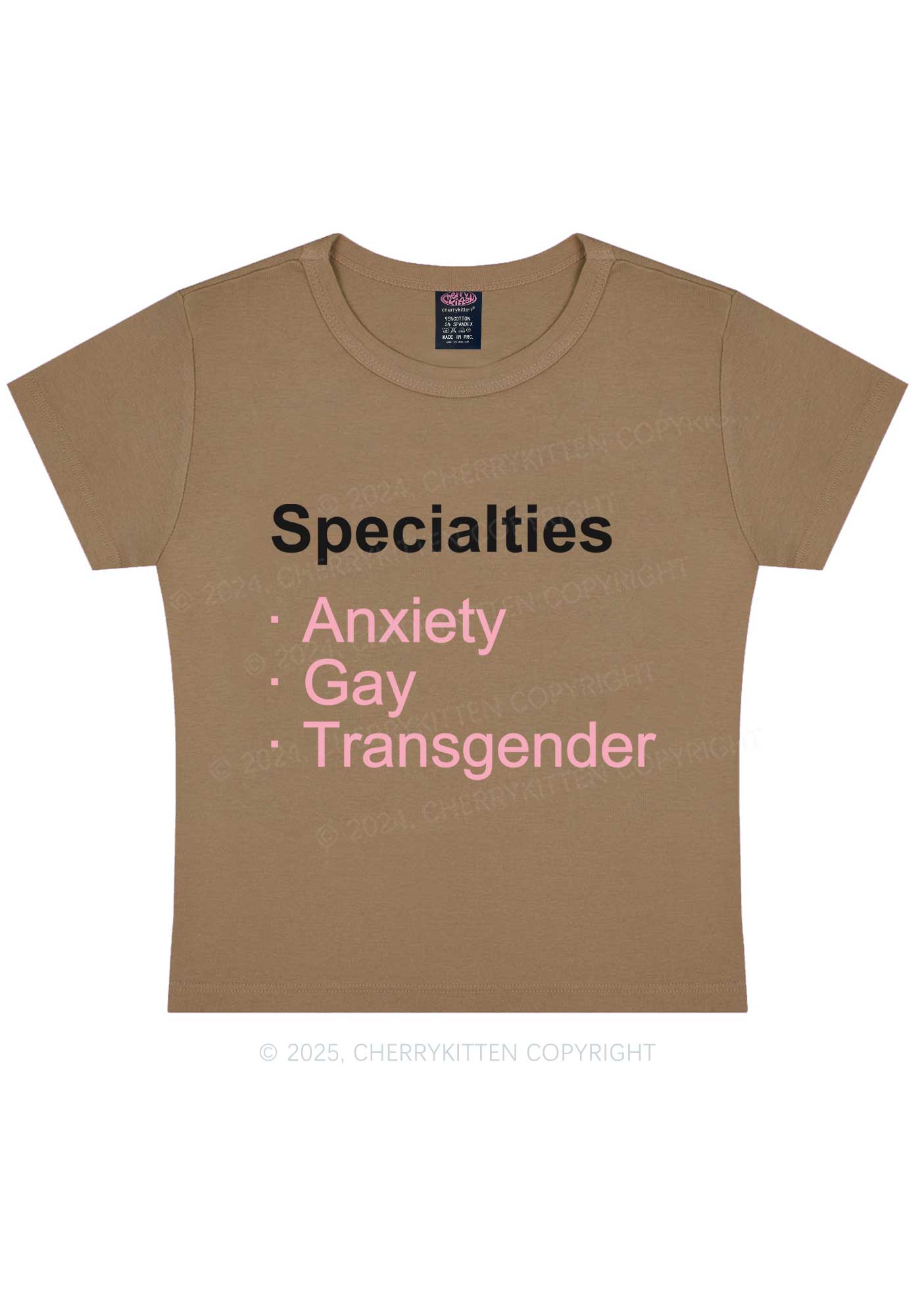 Anxiety Gay Transgender Y2K Baby Tee Cherrykitten