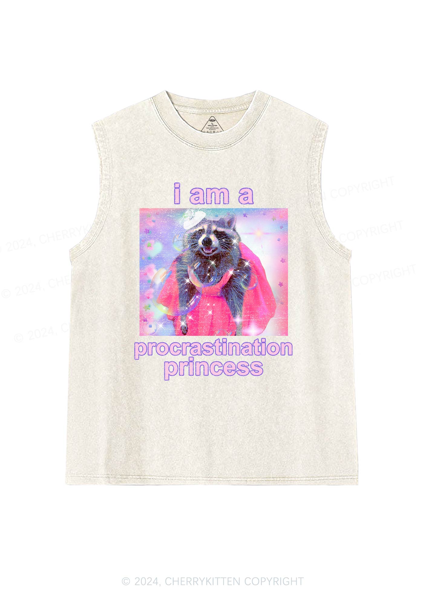 Procrastination Princess Y2K Washed Tank Cherrykitten