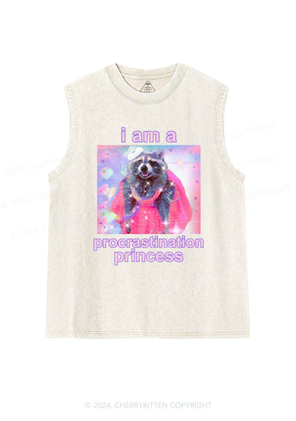 Procrastination Princess Y2K Washed Tank Cherrykitten