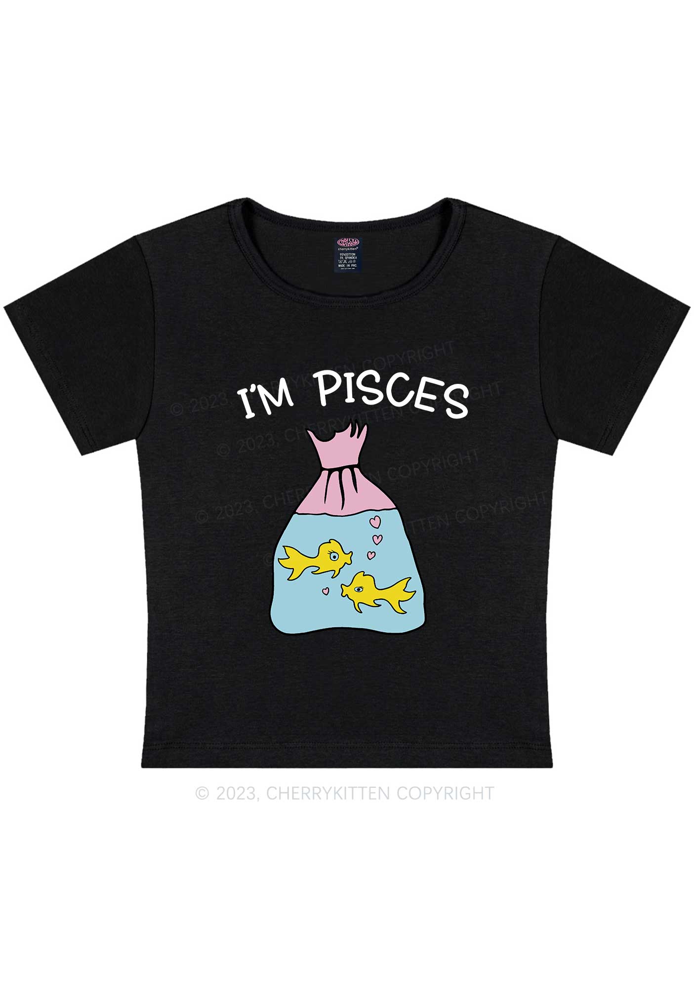 Curvy I'm Pisces Y2K Baby Tee Cherrykitten