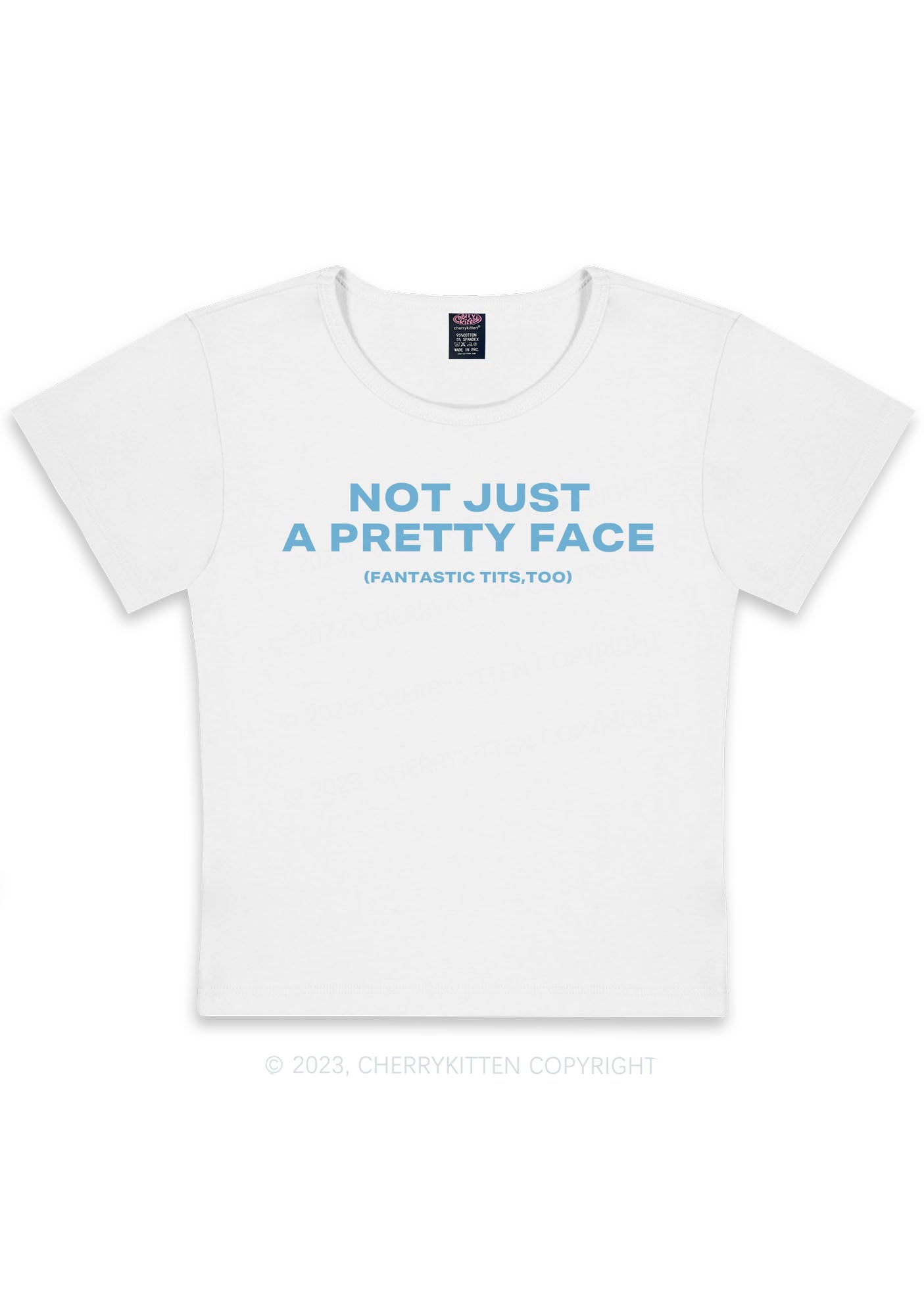 Pretty Face Fantastic Txts Y2K Baby Tee Cherrykitten