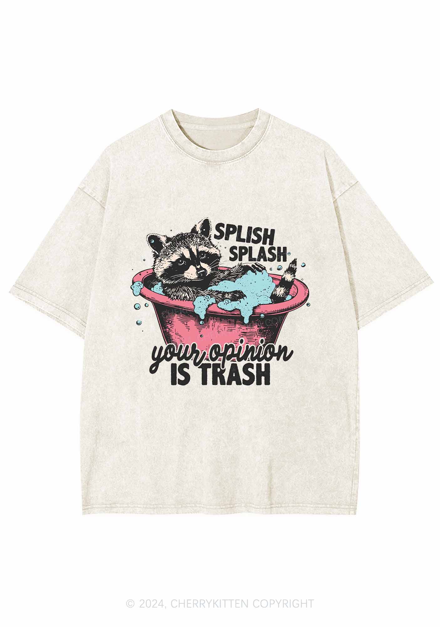 Raccoons Trash Opinion Y2K Washed Tee Cherrykitten