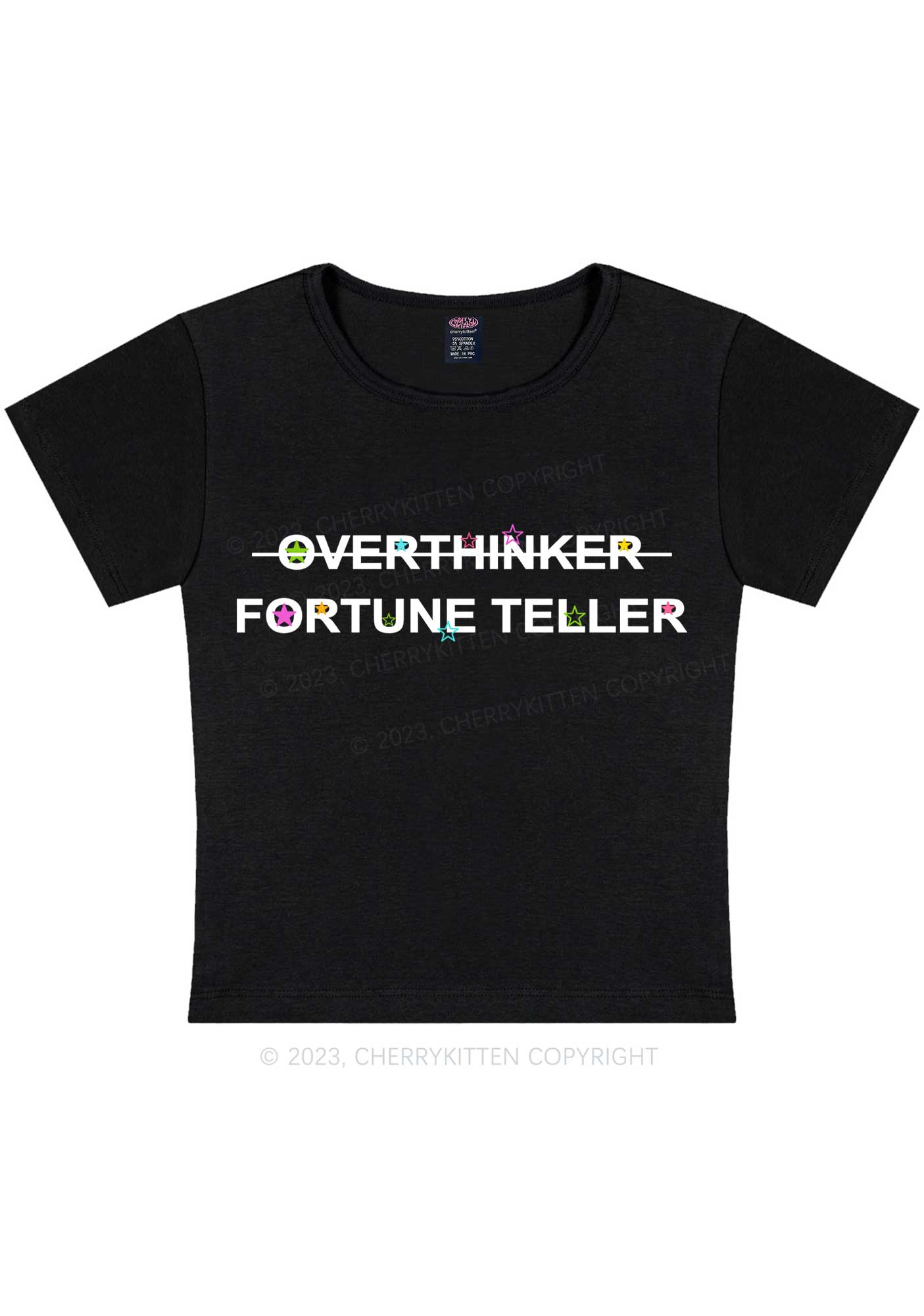 Curvy Overthinker Fortune Teller Y2K Baby Tee Cherrykitten