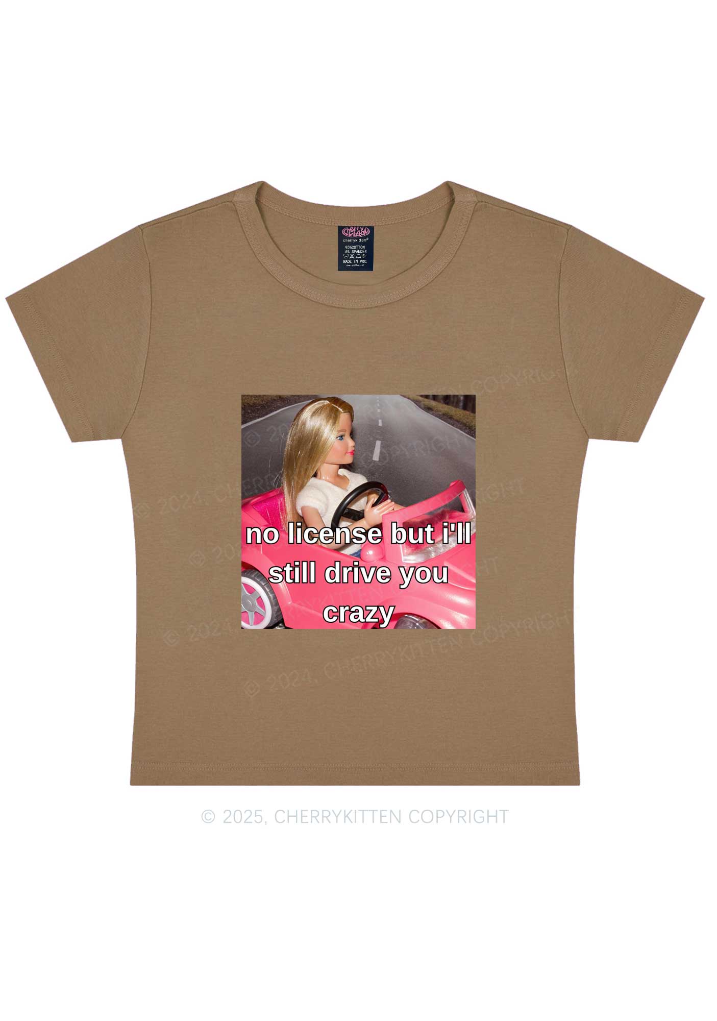 No License Drive Y2K Baby Tee Cherrykitten