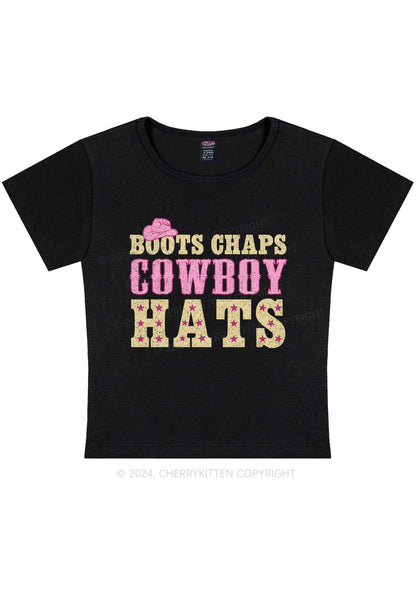 Curvy Cowboy Hats Y2K Baby Tee Cherrykitten