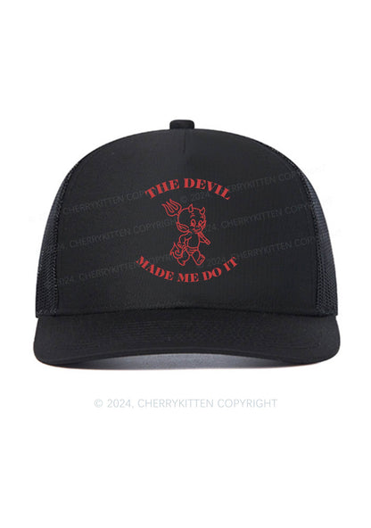 Devil Made Me Do It Y2K Trucker Mesh Hat Cherrykitten