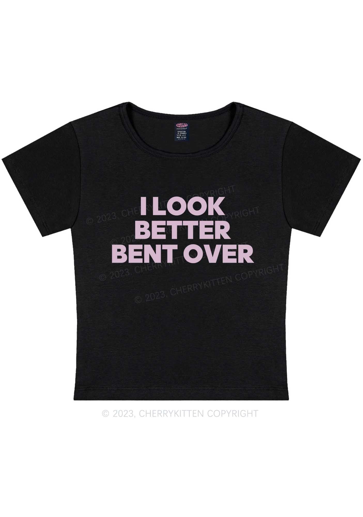 Look Better Bent Over Y2K Baby Tee Cherrykitten