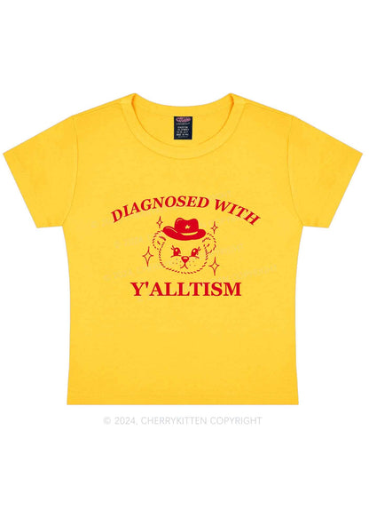 Diagnosed With Y'alltism Y2K Baby Tee Cherrykitten