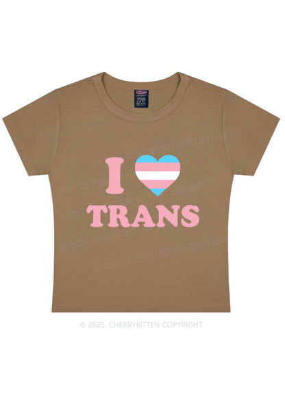 I Love Trans Y2K Baby Tee Cherrykitten