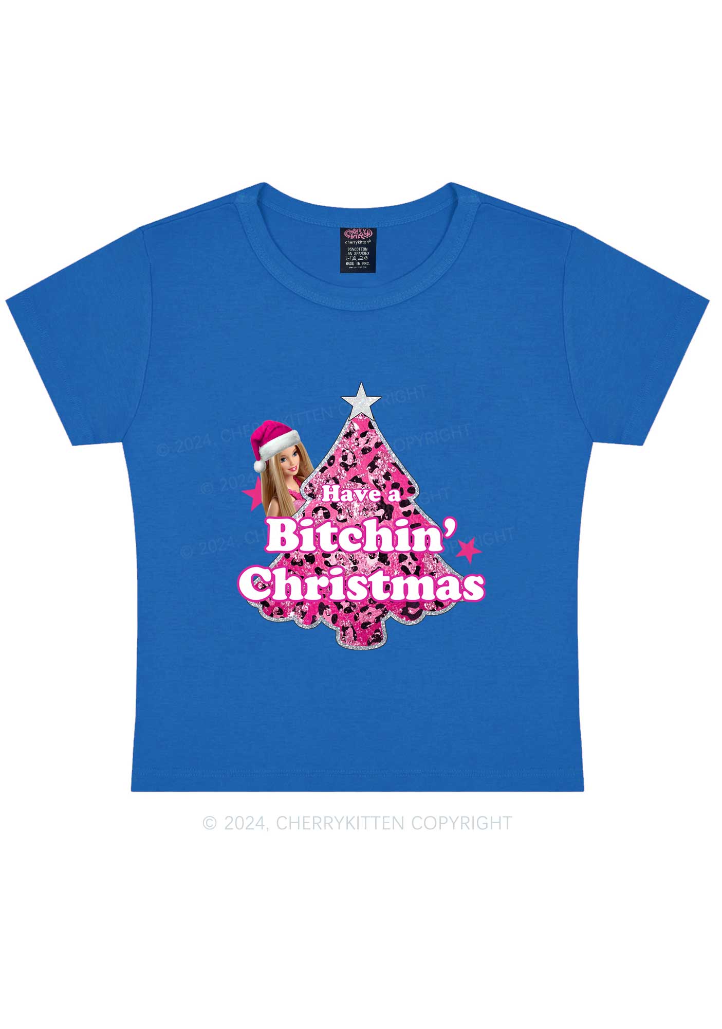 Christmas Bxxchin Y2K Baby Tee Cherrykitten