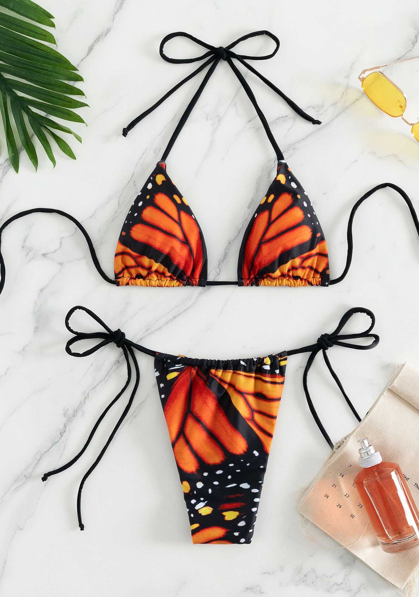 Butterfly Print Bikini Set