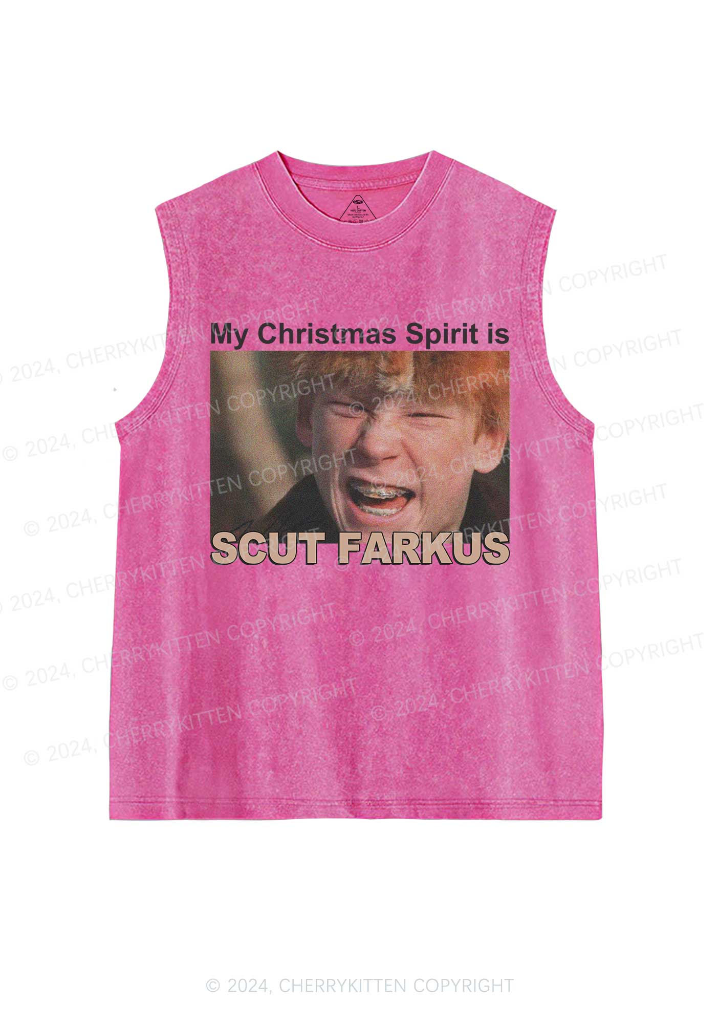 Christmas Spirit Y2K Washed Tank Cherrykitten