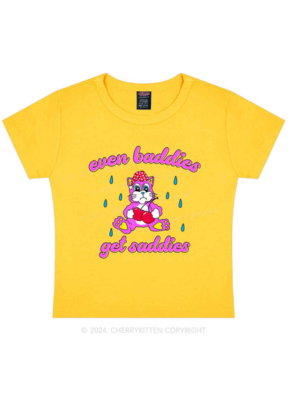 Baddies Got Saddies Cat Y2K Baby Tee Cherrykitten