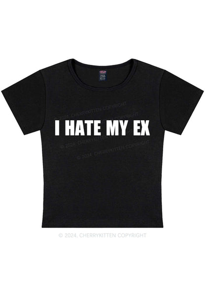 Curvy I Hate My EX Y2K Baby Tee Cherrykitten