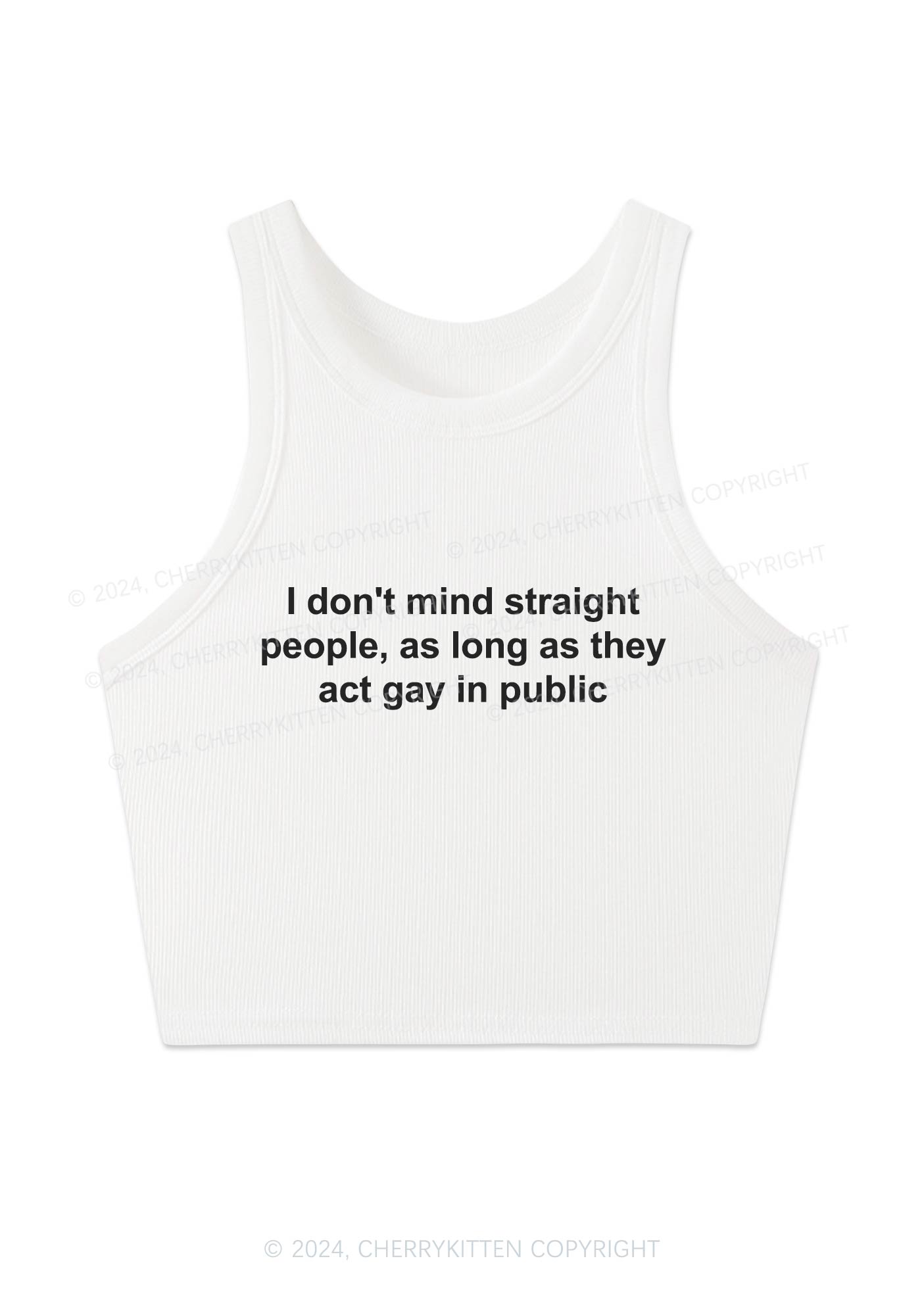 Act Gay In Public Y2K Crop Tank Top Cherrykitten