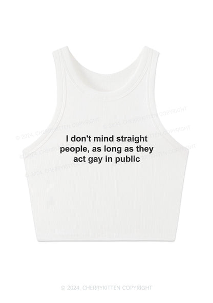 Act Gay In Public Y2K Crop Tank Top Cherrykitten