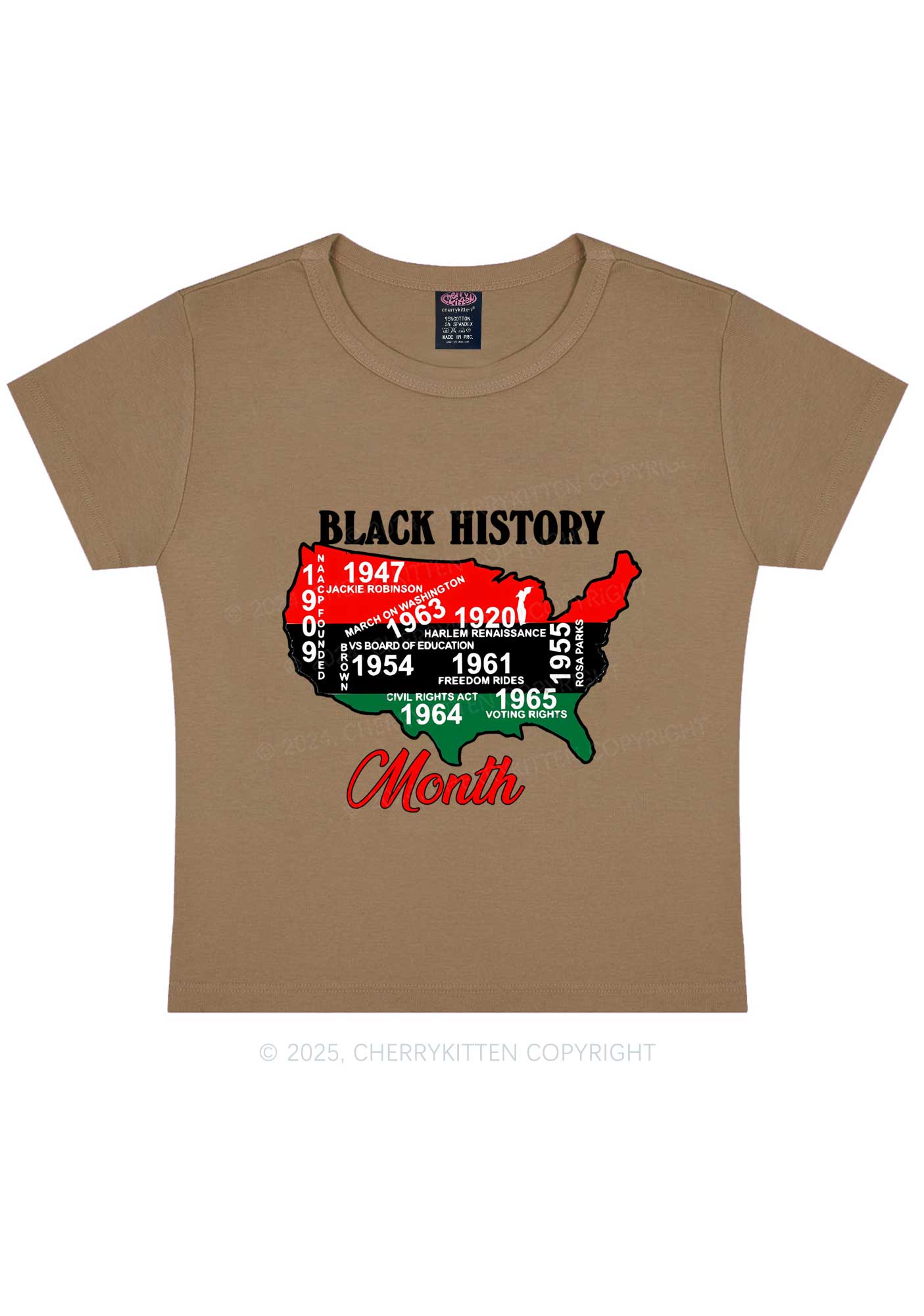 Black History Month Y2K Baby Tee Cherrykitten