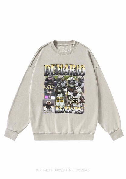 Yellow Demario Y2K Super Bowl Washed Sweatshirts Cherrykitten