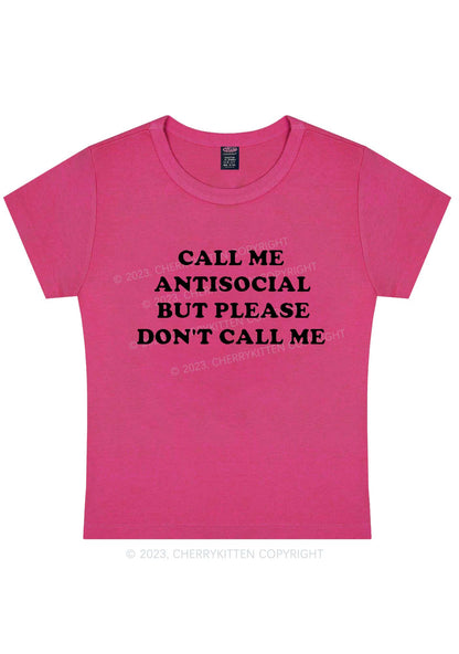 Call Me Antisocial Y2K Baby Tee Cherrykitten