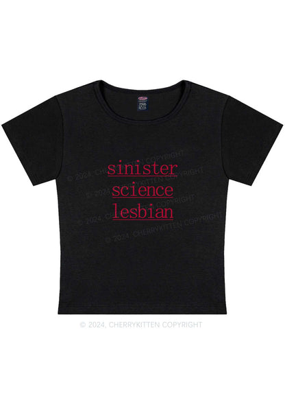 Curvy Sinister Science Lesbian Y2K Baby Tee Cherrykitten