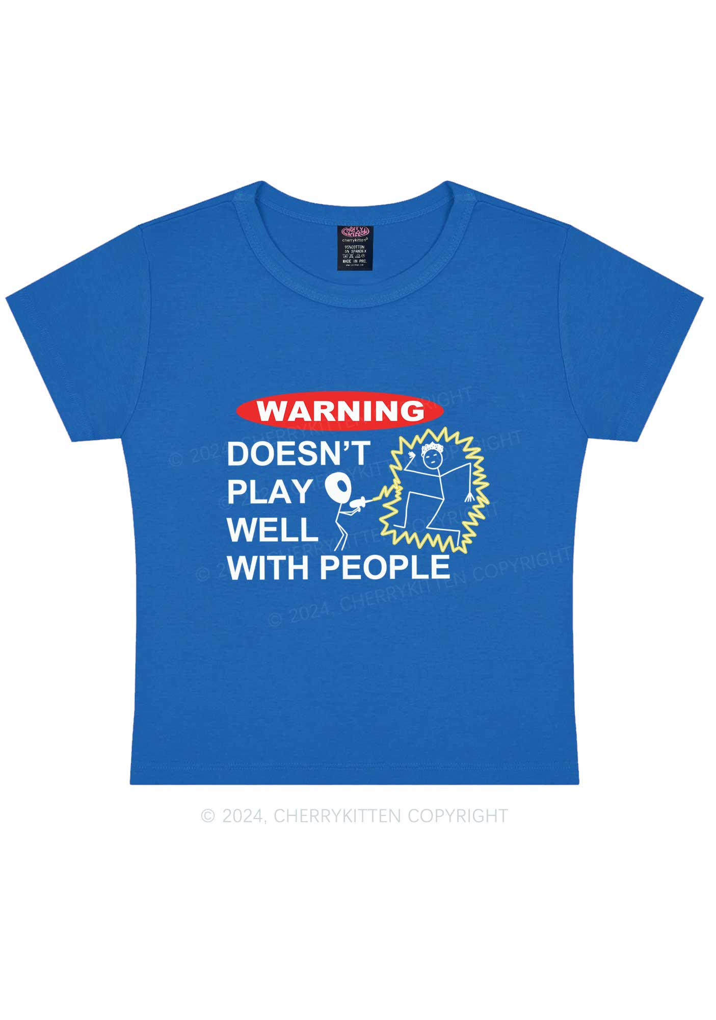 Play Warning Y2K Baby Tee Cherrykitten