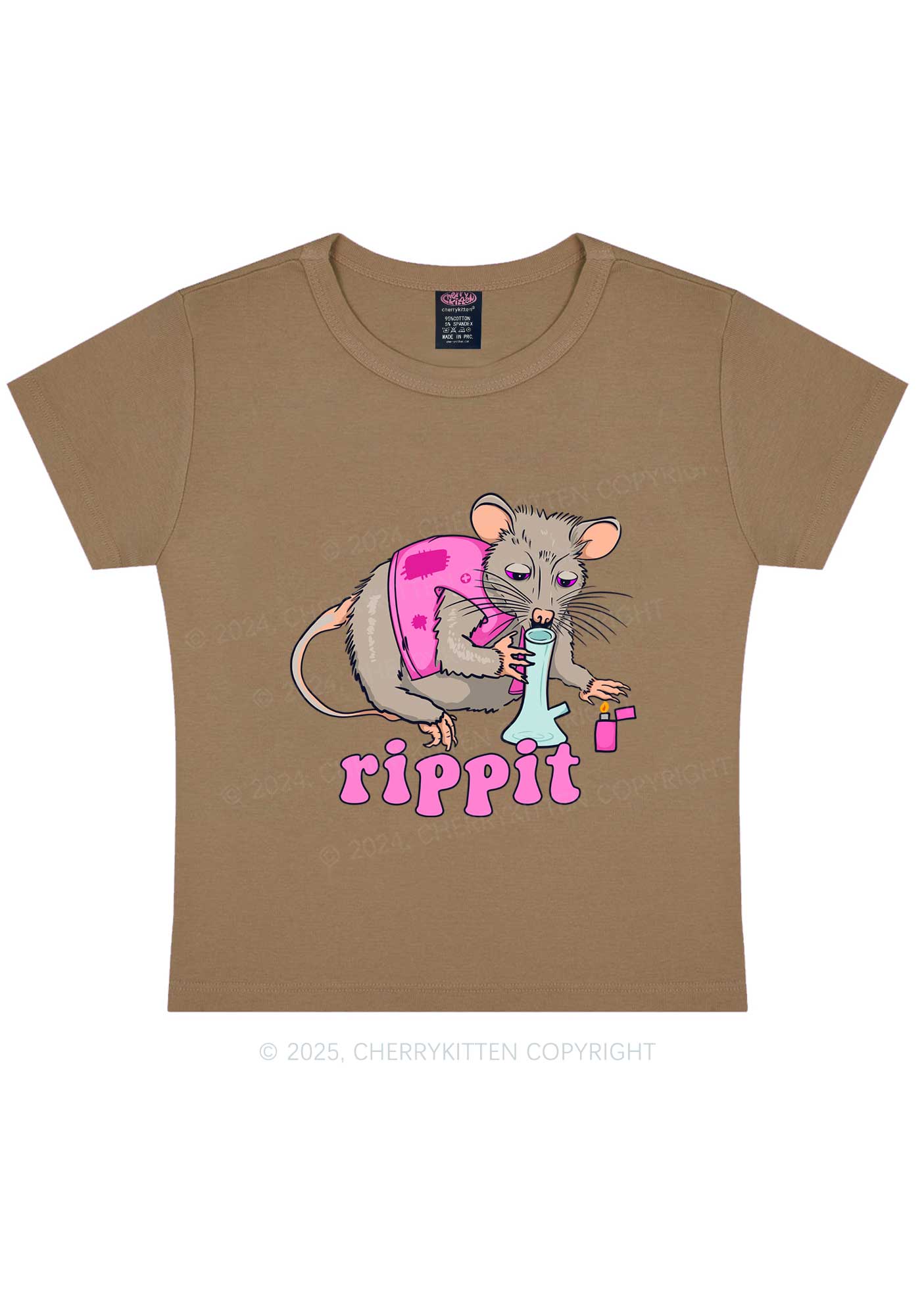 Rippit Rat Y2K Baby Tee Cherrykitten