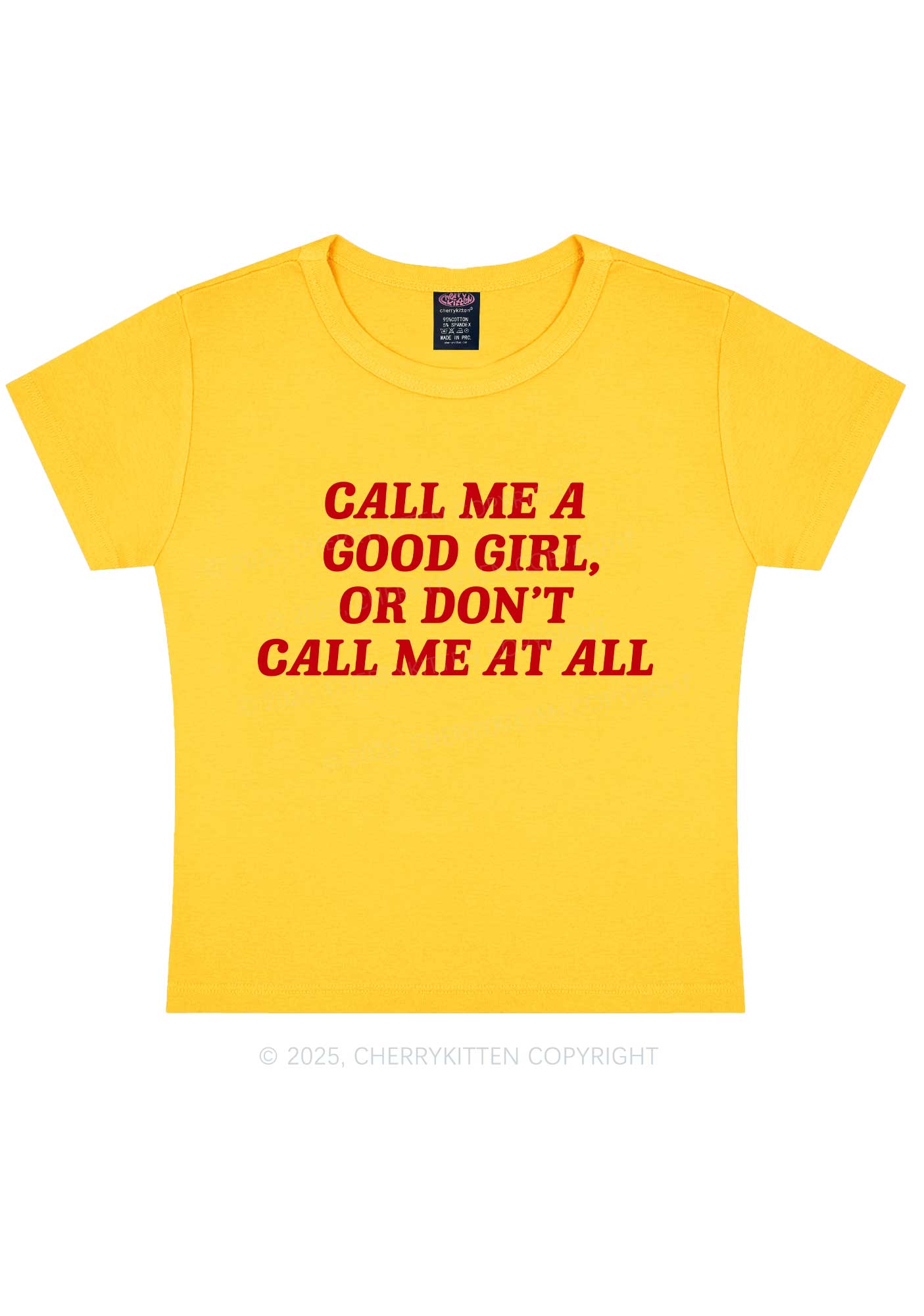 Call Me Good Girl Y2K Baby Tee Cherrykitten