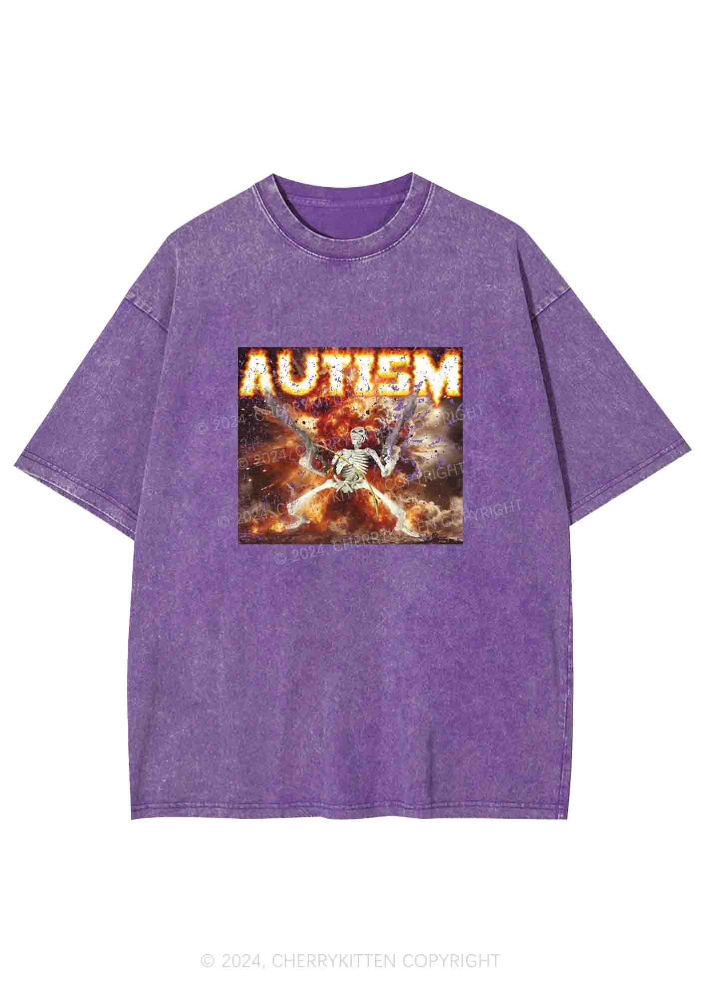 Autism Y2K Washed Tee Cherrykitten