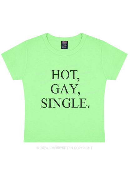 Hot Gay Single Y2K Baby Tee Cherrykitten