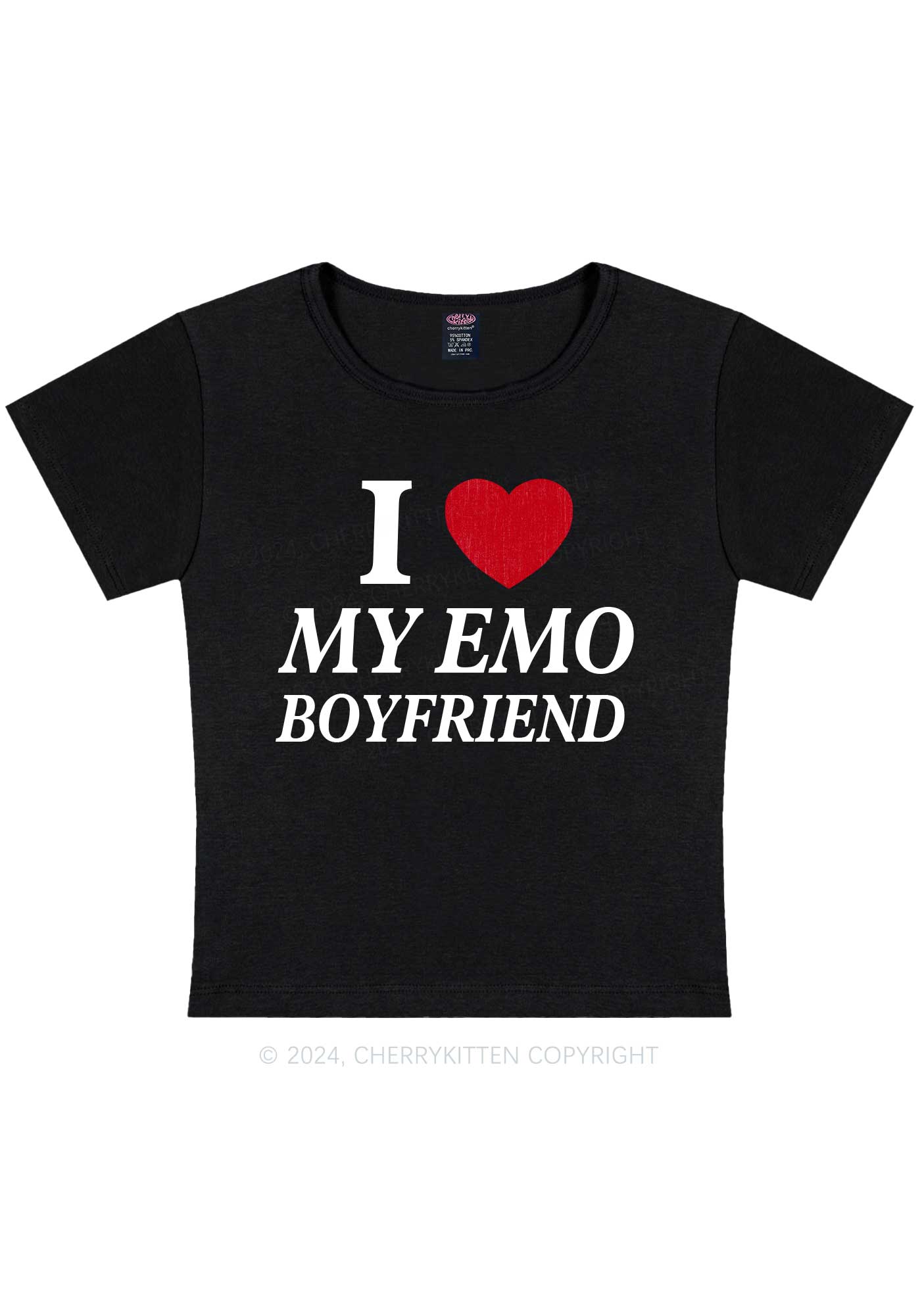 I Love My Emo BF Y2K Valentine's Day Baby Tee Cherrykitten