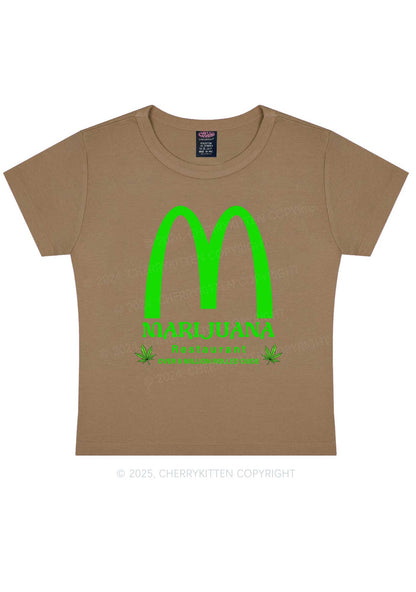 Green Restaurant Y2K Baby Tee Cherrykitten