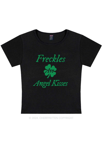 Freckles Are Angel Kisses St Patricks Y2K Baby Tee Cherrykitten