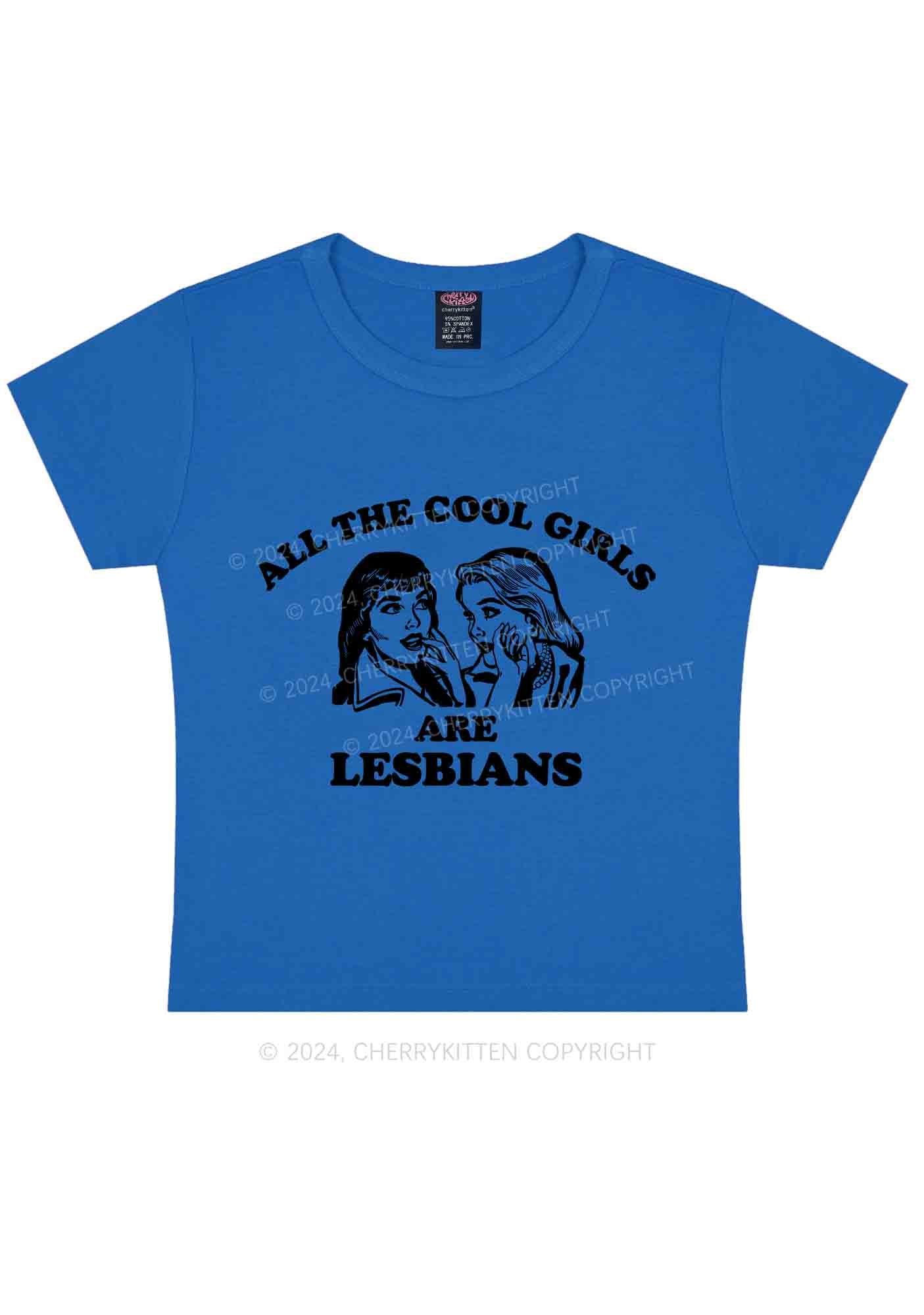 Cool Girls Lesbians Y2K Baby Tee Cherrykitten