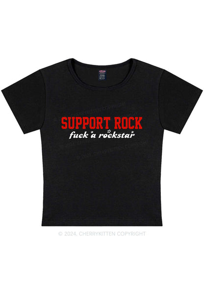 Curvy Support Rock Y2K Baby Tee Cherrykitten