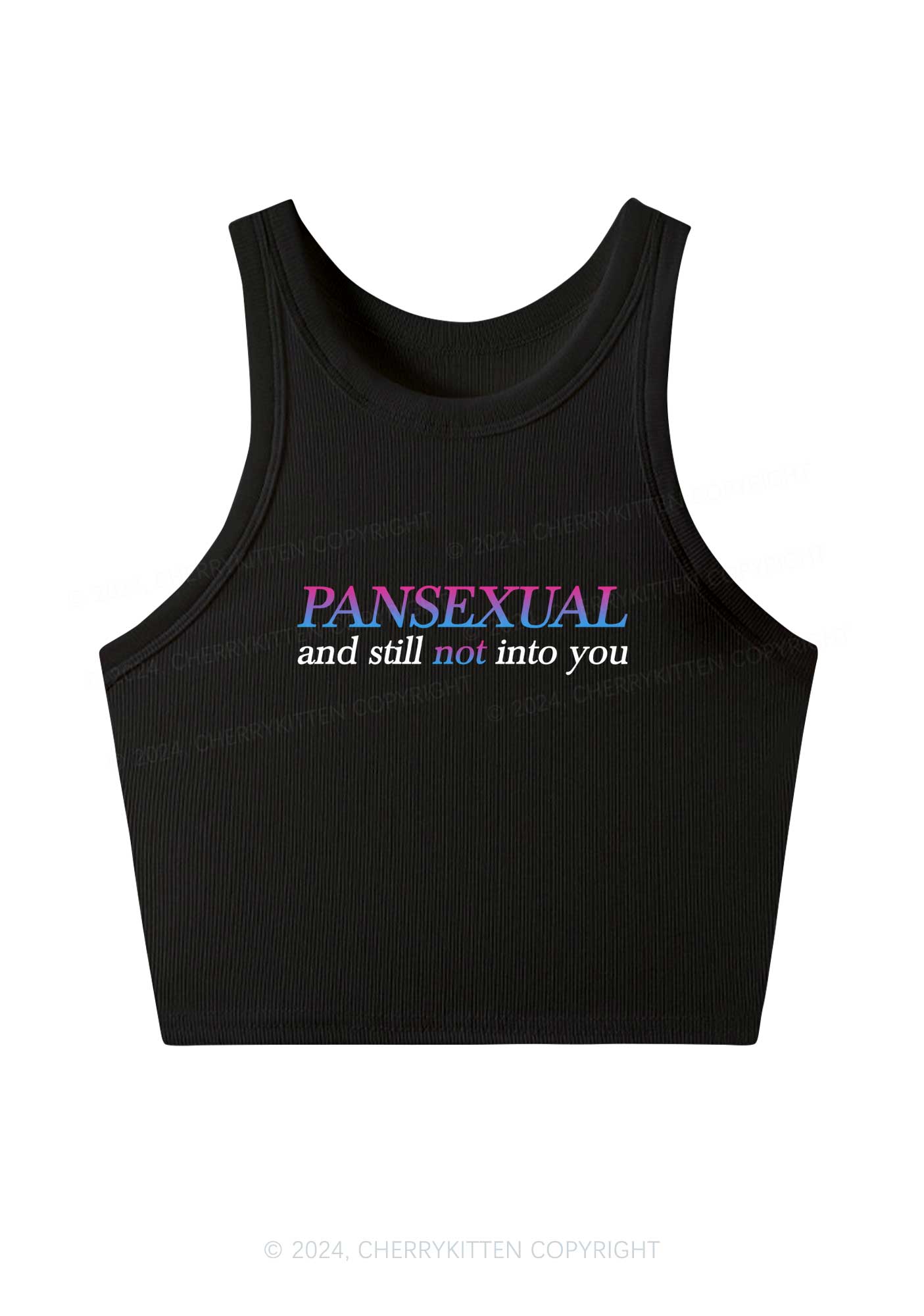 Pansexual Still Not Into You Y2K Crop Tank Top Cherrykitten