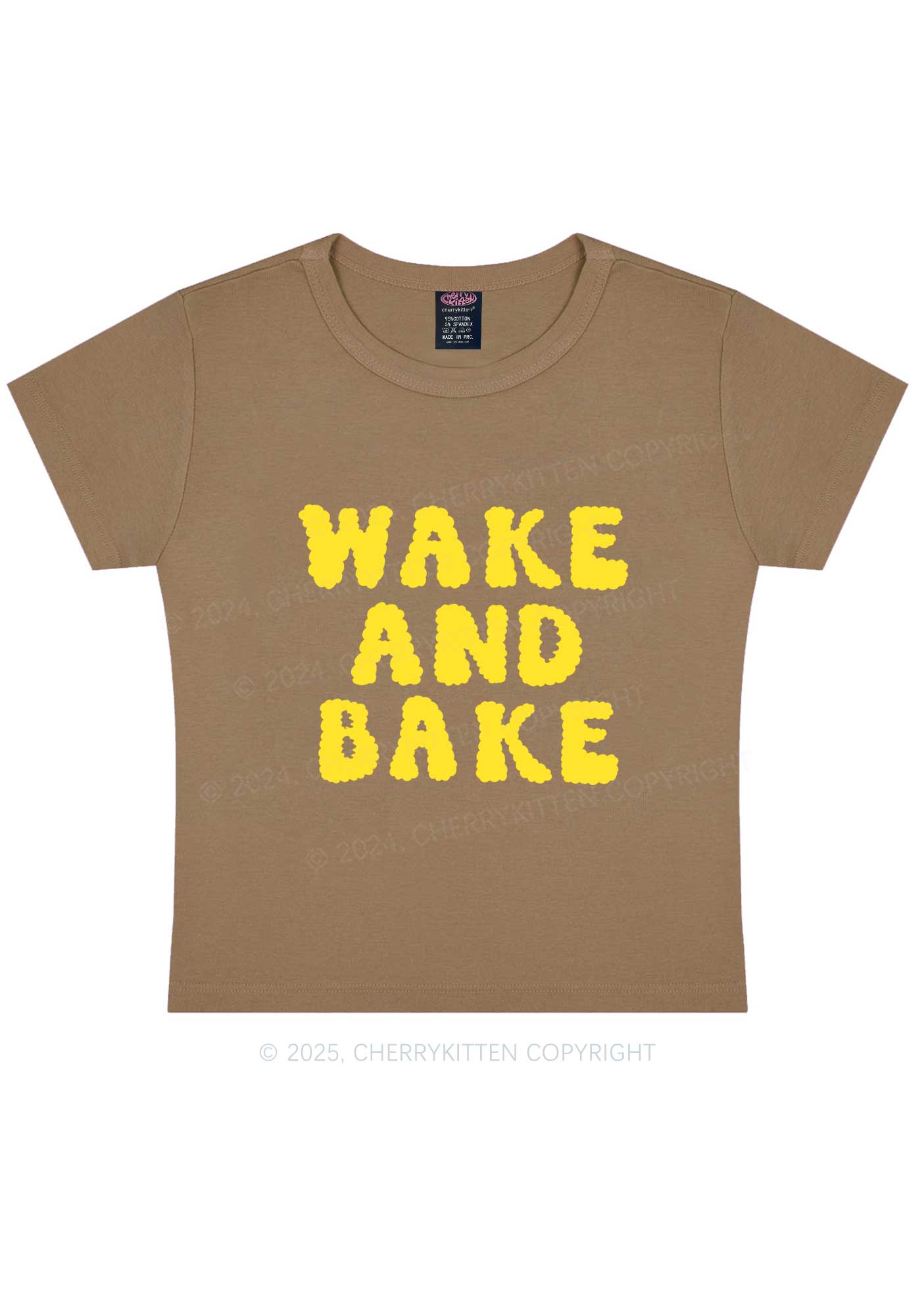 Wake And Bake Y2K Baby Tee Cherrykitten