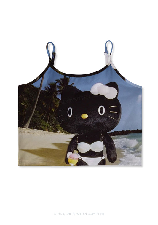 Bikini Kitten Y2K Print Cami Crop Top Cherrykitten